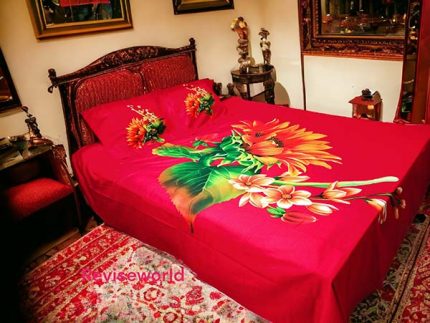 Single flower in red bed sheet price in Bangladesh