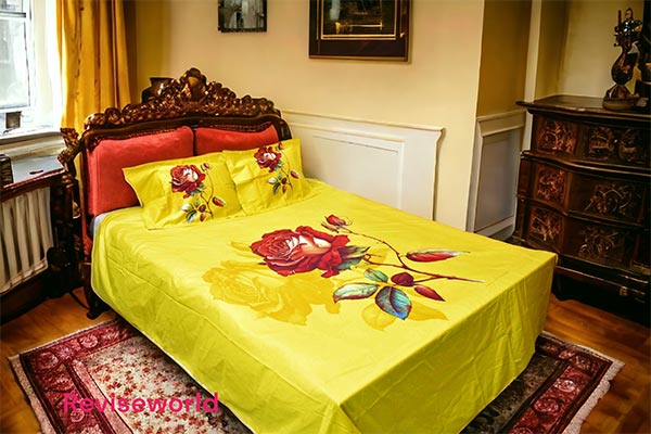 beautiful yellow bed sheet price in Bangladesh