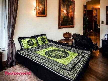Black Green Alpona Bed Sheet price in Bangladesh
