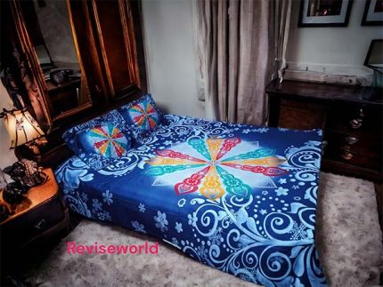 Blue alpona bed sheet price in Bangladesh