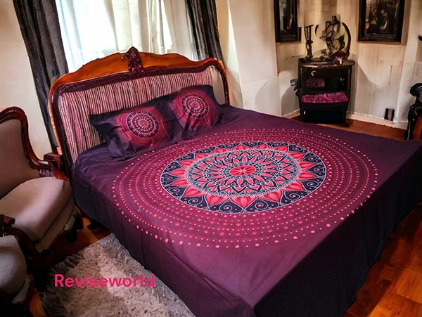 Burgundy color Alpona Bed Sheet price in Bangladesh