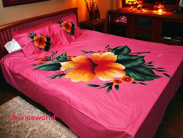 Flower digital printed bed sheet price in bangladesh