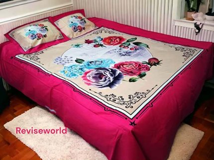Luxurious flower printed bed sheet price in Bangladesh