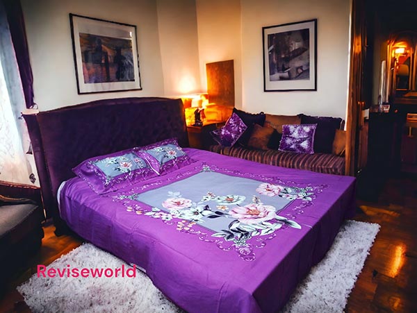 Purple bed sheet with flower texture price in Bangladesh