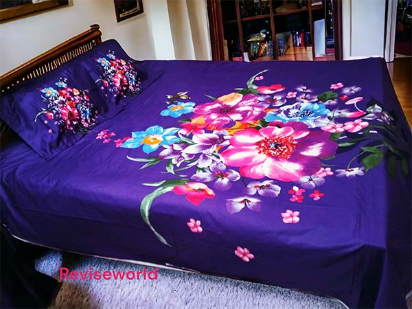 Purple Flower Bed sheet price i Bangladesh