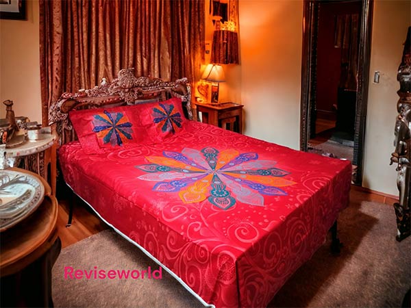 Red alpona bed sheet price in Bangladesh