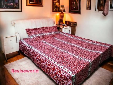 Red white Flower Texture Bed Sheet price in Bangladesh