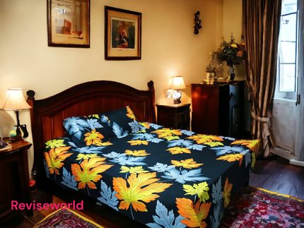 yellow black leaf bed sheet price in Bangladesh
