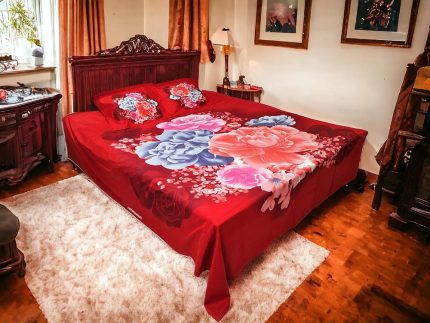 Luxury Red Maroon Bed Sheet price in Bangladesh