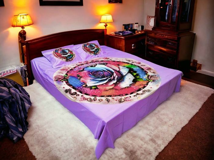 Luxury Round Shape flower bed sheet price in Bangladesh