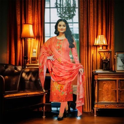 Premium Soft Cotton Vivek Ladies Three Pieces