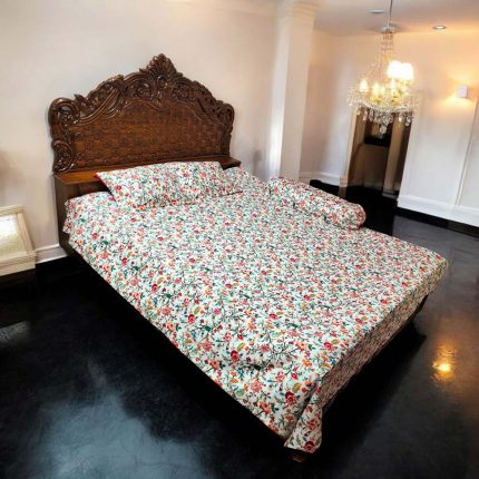 Off White Floral bed sheet (4 sets)