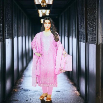 Trendy Pink Salwar Kameez Set with Embroidery